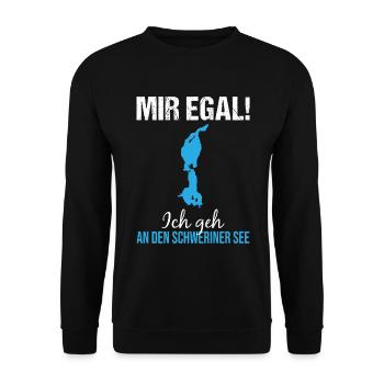 Lake Schwerin is calling - Unisex Sweatshirt - black - Front - Alina (178cm) & Michal (187cm)