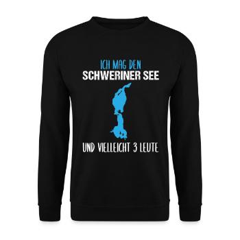 Schweriner See & drei Favoriten - Unisex Pullover - Schwarz - Vorne - Alina (178cm) & Michal (187cm)