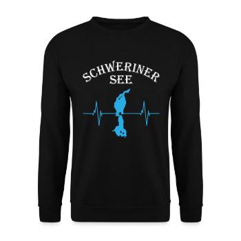 Heartbeat Lake Schwerin - Unisex Sweatshirt - black - Front - Alina (178cm) & Michal (187cm)