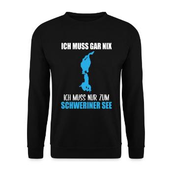 Nur Ich und der Schweriner See - Unisex Pullover - Schwarz - Vorne - Alina (178cm) & Michal (187cm)