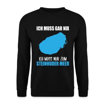Just have to go to the Steinhuder Meer - Unisex Sweatshirt - black - Front - Alina (178cm) & Michal (187cm)