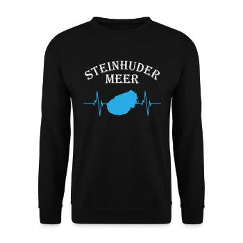 Steinhuder Meer Heartbeat Pure Nature - Unisex Sweatshirt - black - Front - Alina (178cm) & Michal (187cm)