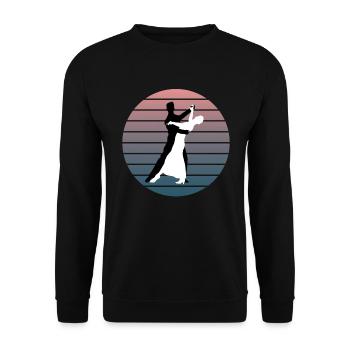 Weiß-Schwarz Tanzpaar Eleganz in Bewegung Geschenk - Unisex Pullover - Schwarz - Vorne - Alina (178cm) & Michal (187cm)