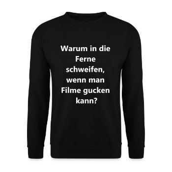 Movie Marathon - Unisex Pullover - Schwarz - Vorne - Alina (178cm) & Michal (187cm)