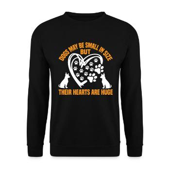 Hunde mögen klein sein, aber ihr Herz ist Hu - Unisex Pullover - Schwarz - Vorne - Alina (178cm) & Michal (187cm)