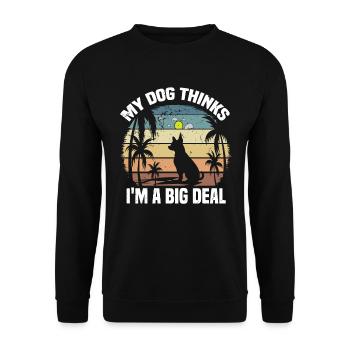 Mon chien pense que je suis un gros problème. - Sweat-shirt Unisexe - noir - Devant - Alina (178cm) & Michal (187cm)