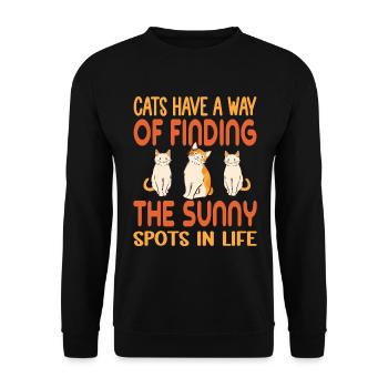 Cats Have A Way Of Finding The Sunny Spots In Life - Unisex Sweatshirt - black - Front - Alina (178cm) & Michal (187cm)
