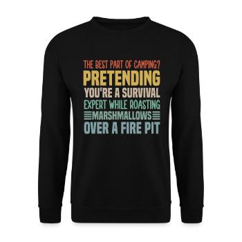 La meilleure partie du camping ? Prétendre que vous êtes un Surv - Sweat-shirt Unisexe - noir - Devant - Alina (178cm) & Michal (187cm)