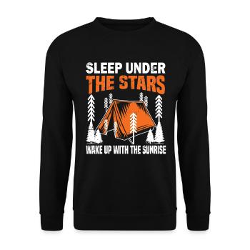 Dormez à la belle étoile, réveillez-vous avec le lever du soleil. - Sweat-shirt Unisexe - noir - Devant - Alina (178cm) & Michal (187cm)