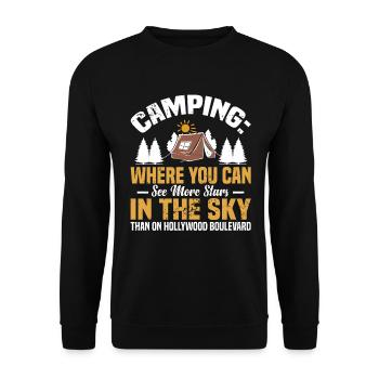 Camping: Where You Can See More Stars In The Sky T - Unisex Sweatshirt - black - Front - Alina (178cm) & Michal (187cm)