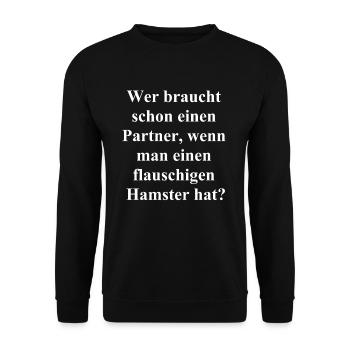 Cuddly companion - The gift for singles - Unisex Sweatshirt - black - Front - Alina (178cm) & Michal (187cm)