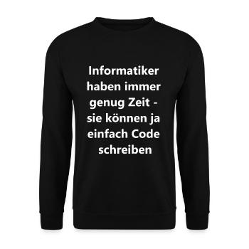 Geschenk für Nerds - Unisex Pullover - Schwarz - Vorne - Alina (178cm) & Michal (187cm)