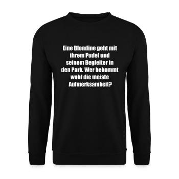 "Königlicher Spaziergang" Geschenk - Unisex Pullover - Schwarz - Vorne - Alina (178cm) & Michal (187cm)