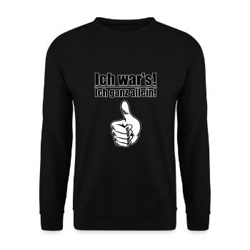 Ich war's! - Unisex Pullover - Schwarz - Vorne - Alina (178cm) & Michal (187cm)