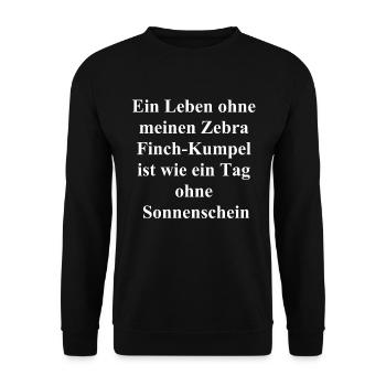 Zebra Finch Partner Geschenk - Unisex Pullover - Schwarz - Vorne - Alina (178cm) & Michal (187cm)