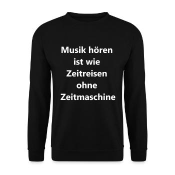 Zeitreise Geschenk - Unisex Pullover - Schwarz - Vorne - Alina (178cm) & Michal (187cm)
