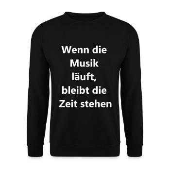 Zeitlos Geschenk - Unisex Pullover - Schwarz - Vorne - Alina (178cm) & Michal (187cm)