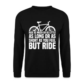 Fahren Sie so viel oder so wenig, so lang oder so kurz wie - Unisex Pullover - Schwarz - Vorne - Alina (178cm) & Michal (187cm)