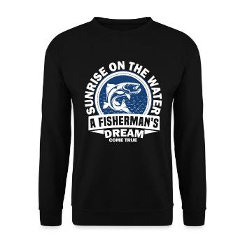 Sunrise On The Water, A Fisherman'S Dream Come Tru - Unisex Sweatshirt - black - Front - Alina (178cm) & Michal (187cm)