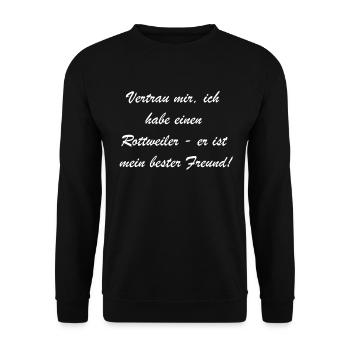 Familiar Rotti Gift - Unisex Sweatshirt - black - Front - Alina (178cm) & Michal (187cm)