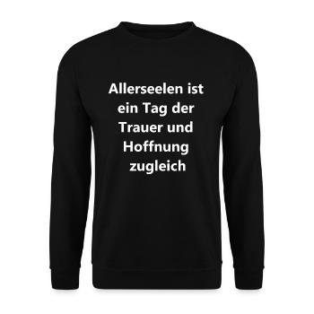 Symbolisches Geschenk für Hinterbliebene - Unisex Pullover - Schwarz - Vorne - Alina (178cm) & Michal (187cm)