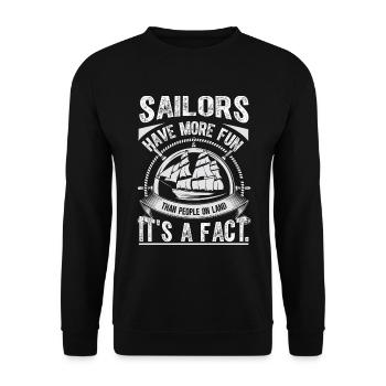 Les marins s’amusent plus que les gens à terre, c’est un - Sweat-shirt Unisexe - noir - Devant - Alina (178cm) & Michal (187cm)