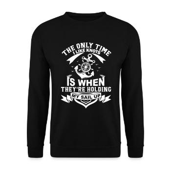Le seul moment où j’aime les nœuds, c’est quand ils tiennent - Sweat-shirt Unisexe - noir - Devant - Alina (178cm) & Michal (187cm)