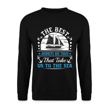 Wie nennt man einen Gitarristen ohne Freundin? - Unisex Pullover - Schwarz - Vorne - Alina (178cm) & Michal (187cm)