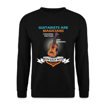 Guitarists Are Magicians, Conjuring Emotions And M - Unisex Sweatshirt - black - Front - Alina (178cm) & Michal (187cm)