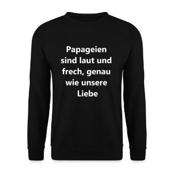 Originelles Geschenk für Paare mit Humor - Unisex Pullover - Schwarz - Vorne - Alina (178cm) & Michal (187cm)