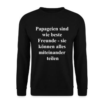Personalisiertes Geschenk für deinen Kumpel - Unisex Pullover - Schwarz - Vorne - Alina (178cm) & Michal (187cm)