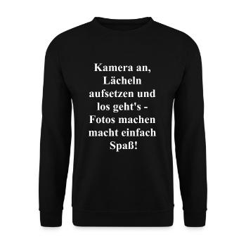Foto Spaß Geschenk - Unisex Pullover - Schwarz - Vorne - Alina (178cm) & Michal (187cm)