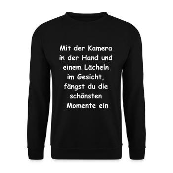 Lustiges Fotograf Geschenk - Unisex Pullover - Schwarz - Vorne - Alina (178cm) & Michal (187cm)