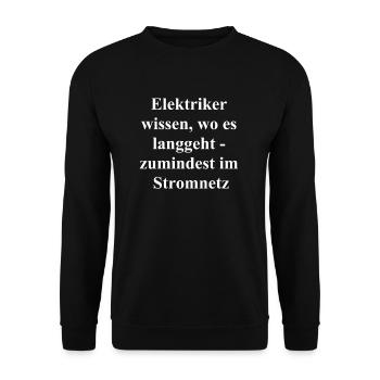 Elektriker Geschenk - Unisex Pullover - Schwarz - Vorne - Alina (178cm) & Michal (187cm)