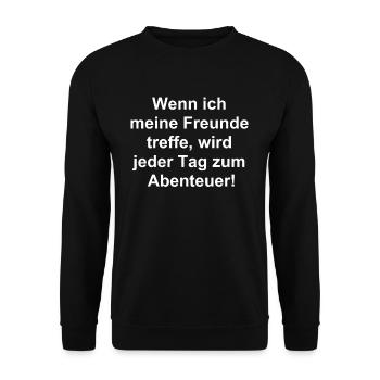 Abenteuerliche Freundschaft - Geschenk - Unisex Pullover - Schwarz - Vorne - Alina (178cm) & Michal (187cm)