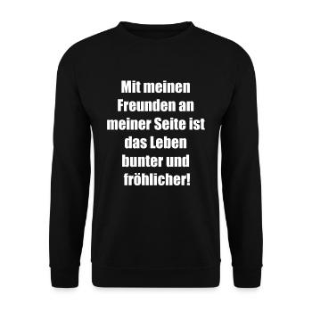 Farbenfrohe Freundschaft - tolles Geschenk - Unisex Pullover - Schwarz - Vorne - Alina (178cm) & Michal (187cm)
