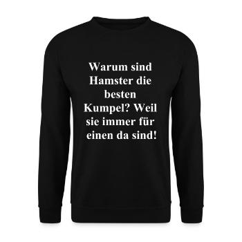 Dankbarkeitsgeschenk für den besten Kumpel - Unisex Pullover - Schwarz - Vorne - Alina (178cm) & Michal (187cm)