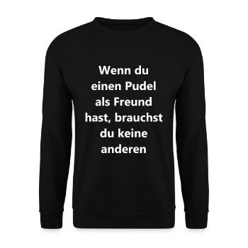 Funny poodle gift for friends - Unisex Sweatshirt - black - Front - Alina (178cm) & Michal (187cm)