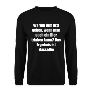 De la bière au lieu de pilules - Sweat-shirt Unisexe - noir - Devant - Alina (178cm) & Michal (187cm)