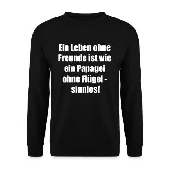 Cadeau de perroquet - Sweat-shirt Unisexe - noir - Devant - Alina (178cm) & Michal (187cm)