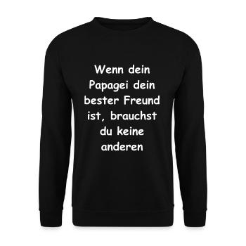 Papageien-Freundschaft Geschenk - Unisex Pullover - Schwarz - Vorne - Alina (178cm) & Michal (187cm)