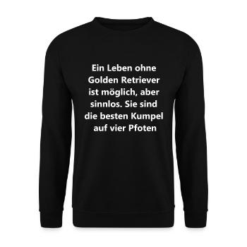 Golden Buddy Geschenk - Unisex Pullover - Schwarz - Vorne - Alina (178cm) & Michal (187cm)