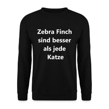 Zebra Finch Geschenk - Unisex Pullover - Schwarz - Vorne - Alina (178cm) & Michal (187cm)