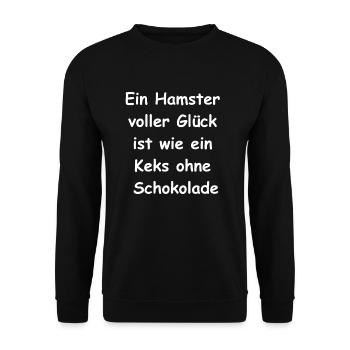 Lucky hamster gift - Unisex Sweatshirt - black - Front - Alina (178cm) & Michal (187cm)