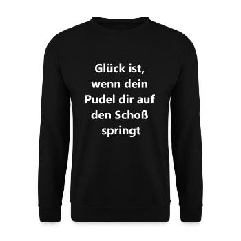Caniche porte-bonheur cadeau - Sweat-shirt Unisexe - noir - Devant - Alina (178cm) & Michal (187cm)
