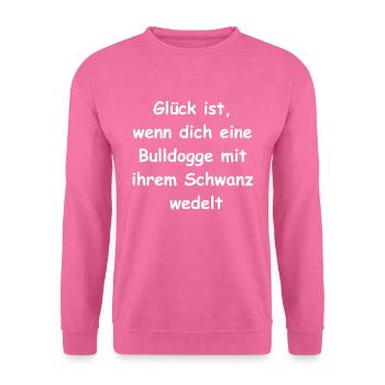 Porte-bonheur bouledogue - Sweat-shirt Unisexe - rose - Devant