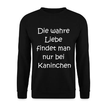 Kuschelhase Geschenk - Unisex Pullover - Schwarz - Vorne - Alina (178cm) & Michal (187cm)