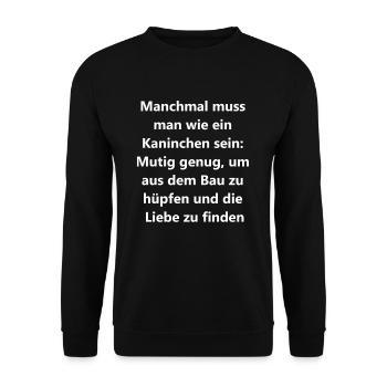 Mutiges Herz Geschenk - Unisex Pullover - Schwarz - Vorne - Alina (178cm) & Michal (187cm)