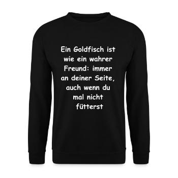 Fischiges Geschenk - Unisex Pullover - Schwarz - Vorne - Alina (178cm) & Michal (187cm)