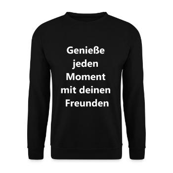 Beste Geschenkideen für Freunde - Unisex Pullover - Schwarz - Vorne - Alina (178cm) & Michal (187cm)